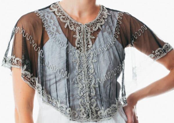 Beaded special occasion shrug – Grey